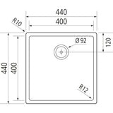 Spüle KUMU Smart 400 flächenbündig / Unterbau