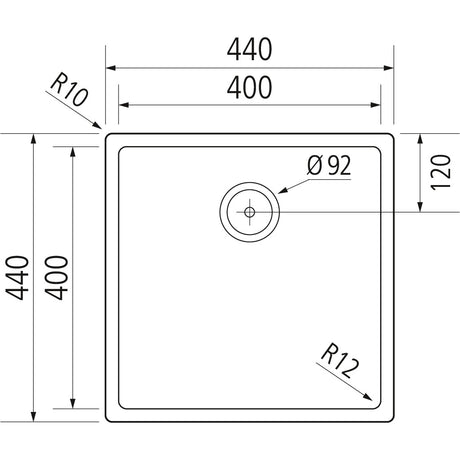 Spüle KUMU Smart 400 flächenbündig / Unterbau