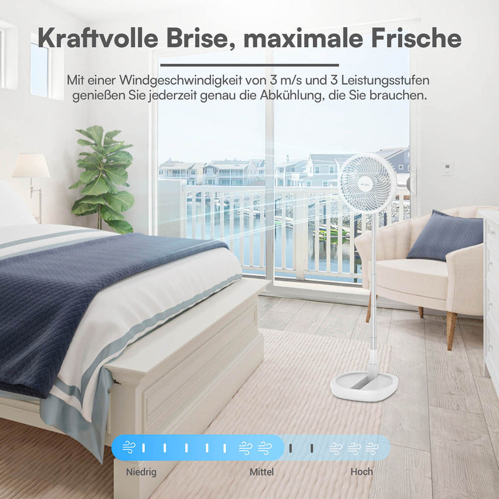 BE COOL Klappventilator mit Akku und Teleskoprohr