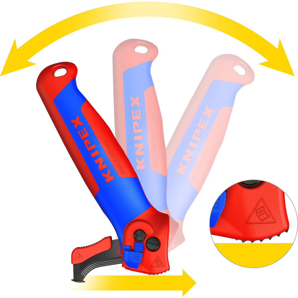 Knipex Abmantelungsmesser mit Gleitschuh &amp; Ratschenfunktion