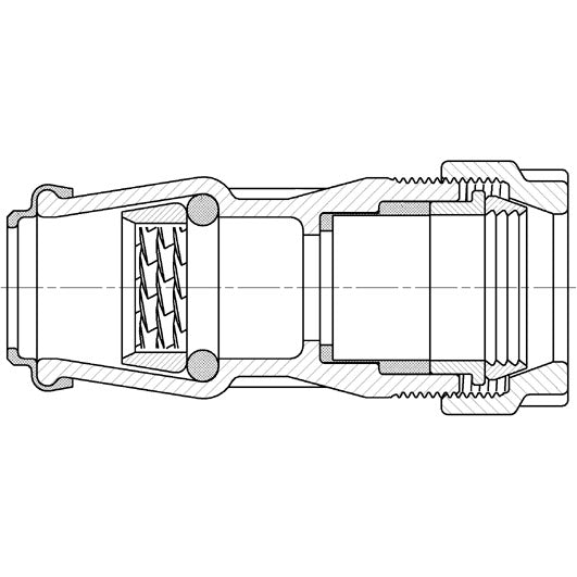 ISO-Fitting Verbinder &quot;PE-Rohr - Stahlrohr&quot; zugfest