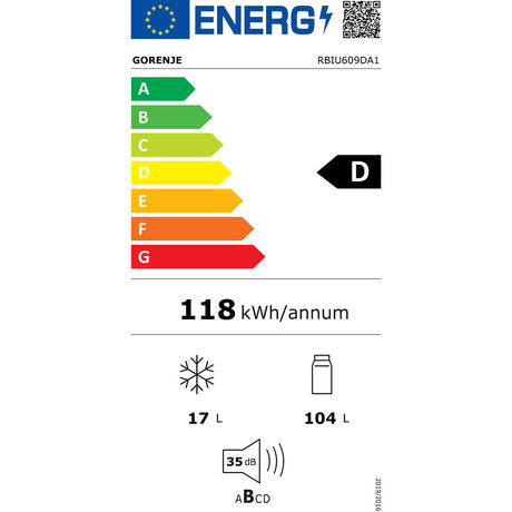 Frigorifero sottobanco con vano congelatore G600 RBIU609DA1