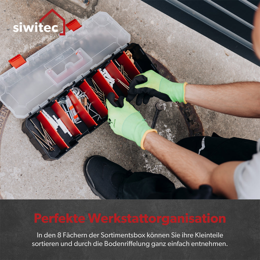 Siwitec Sortimentsbox / 8 Fächer und 7 Trennstege