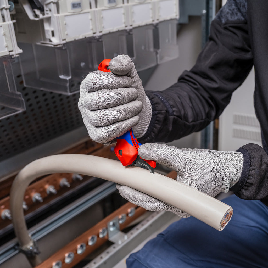 Knipex Abmantelungsmesser mit Gleitschuh &amp; Ratschenfunktion