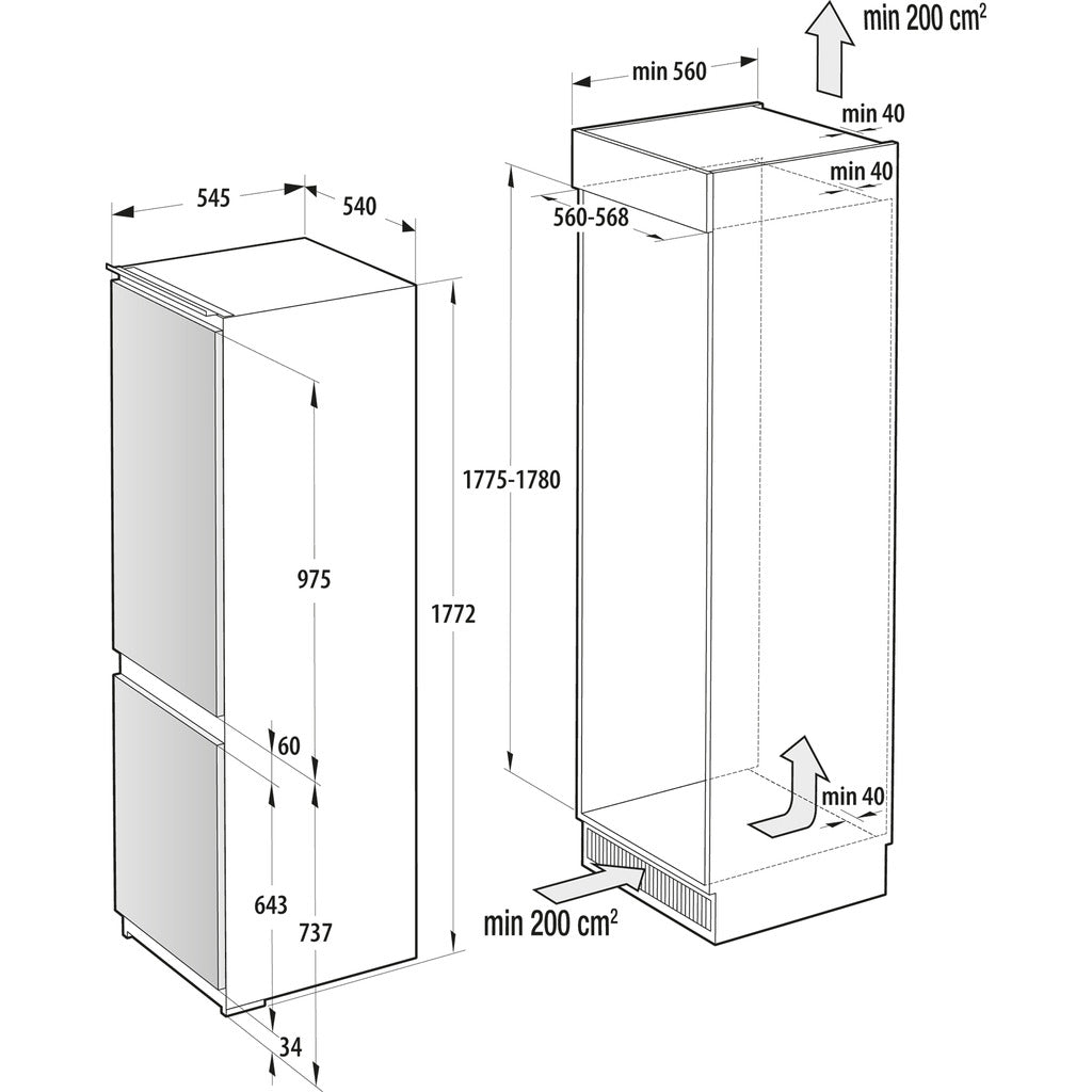 Einbau-Kühlschrank mit Gefrierfach G600 NRKI517E61WF