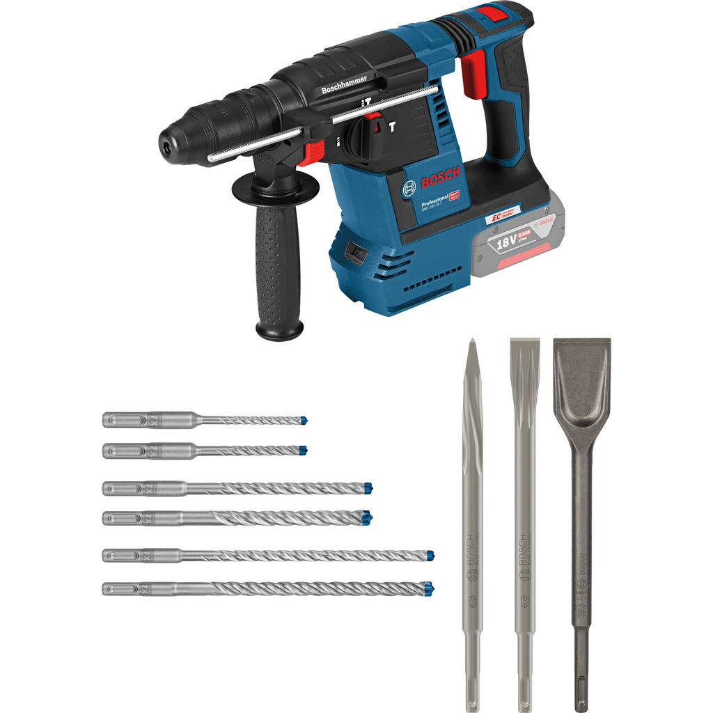 Akku-Bohrhammer GBH18V-26 + EXP Hammerbohrer/Meißel-Set