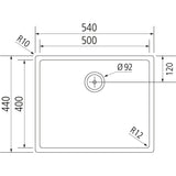 Spüle KUMU Smart 500 flächenbündig / Unterbau