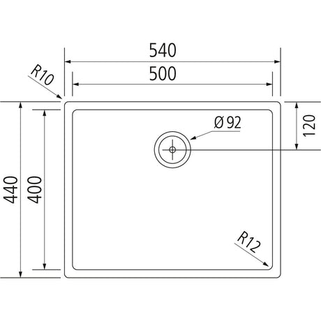 Spüle KUMU Smart 500 flächenbündig / Unterbau