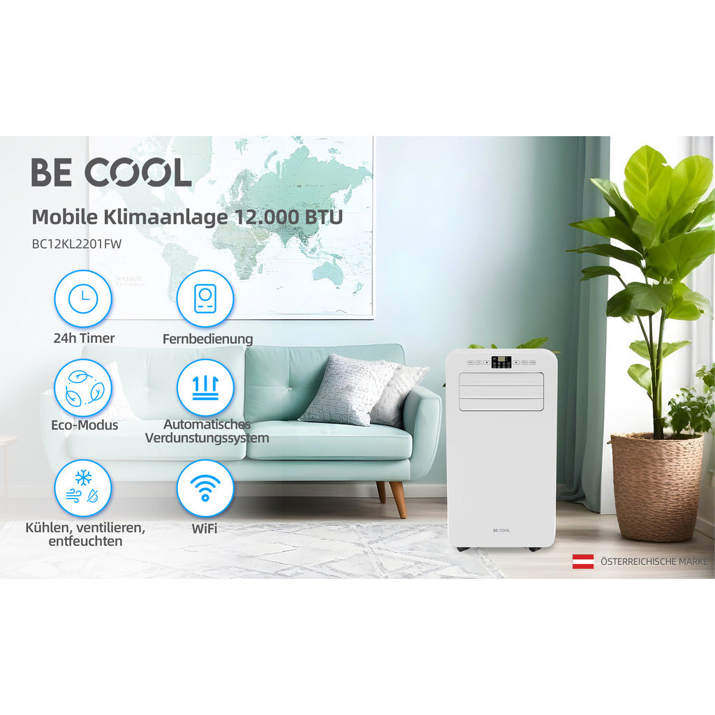 BE COOL Klimagerät 12.000 BTU mit WIFI