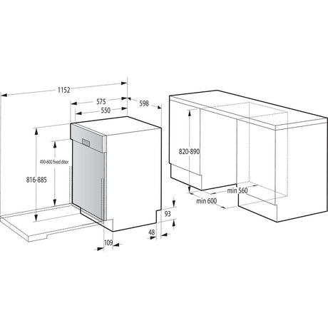 Lavastoviglie parzialmente integrata GI642E90