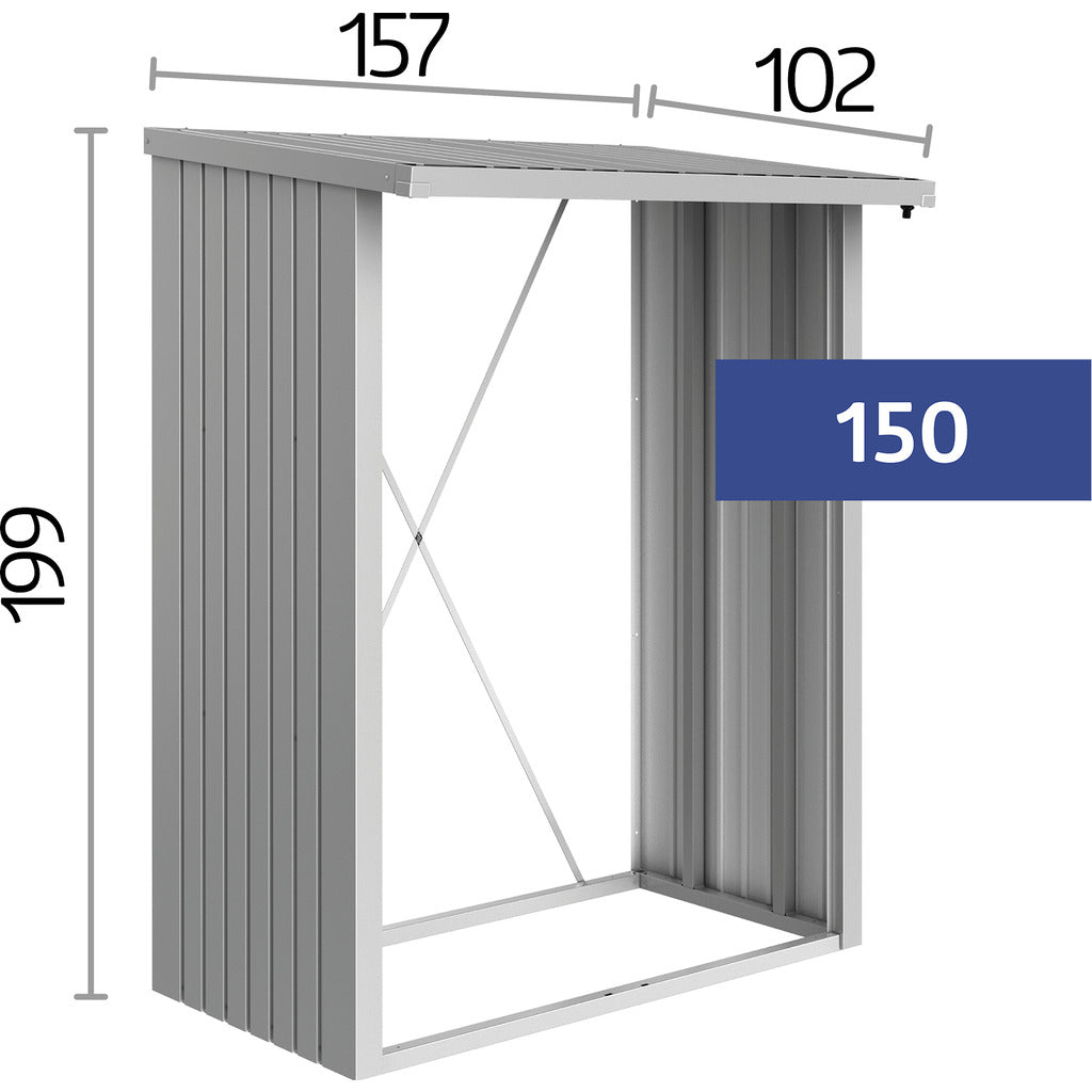 biohort WoodStock® 150 / Kaminholzregal und Geräteschrank