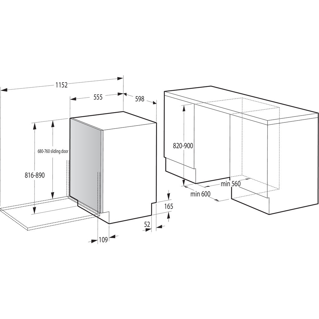 Fully integrated dishwasher GV673C61