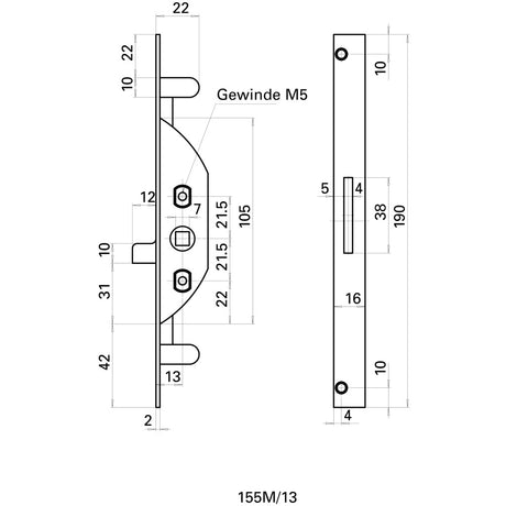 Einstecktrieb 155 M/13