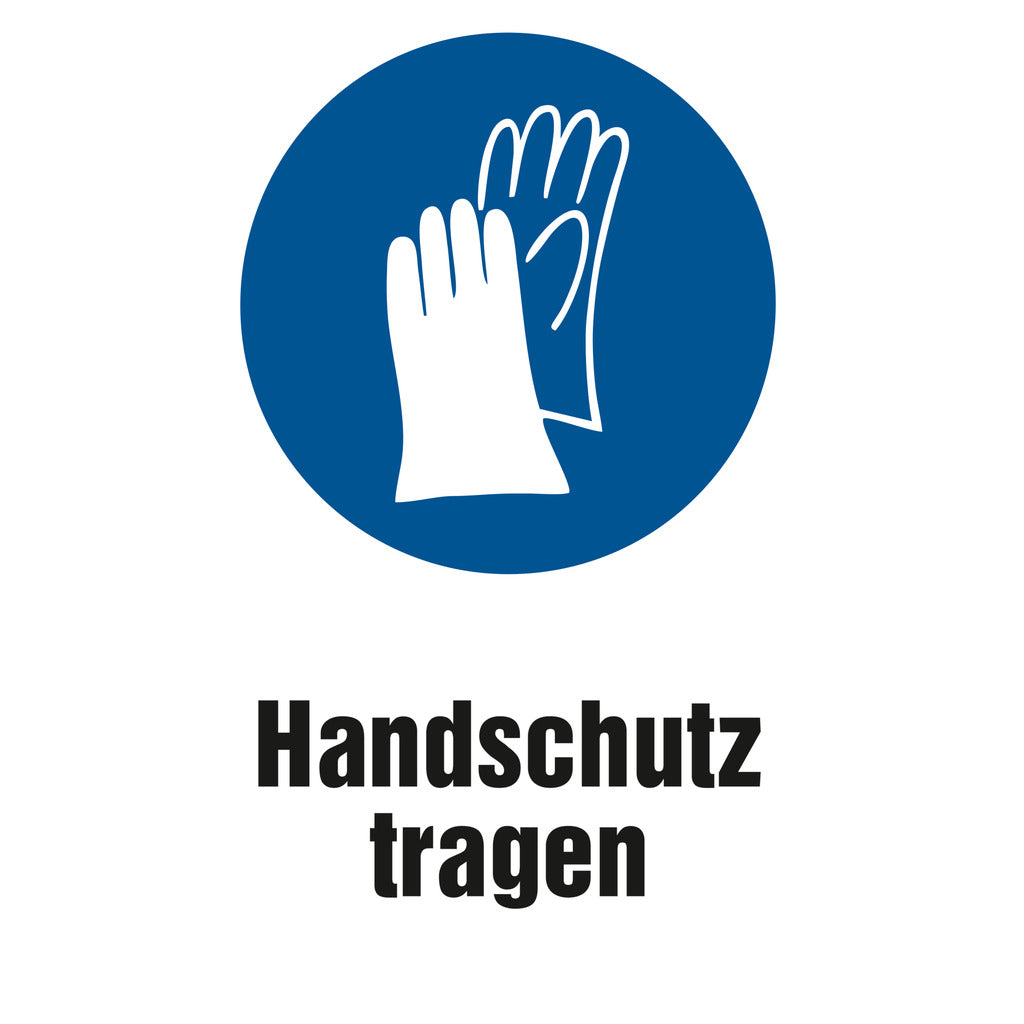 handschuhe symbol Gebotsschild