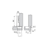 MODUL Scharnier 95°, Kühlschrank-Schlepptürscharnier