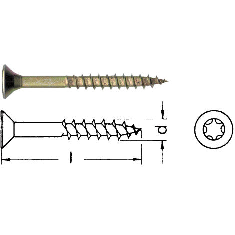 Spanplattenschraube Senkkopf Torx verzinkt
