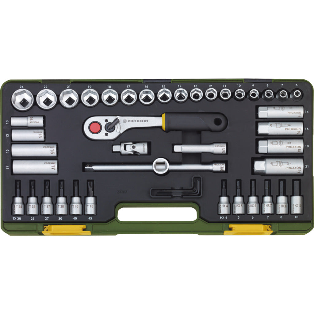 Set compatto con cricchetto a leva da 3/8"