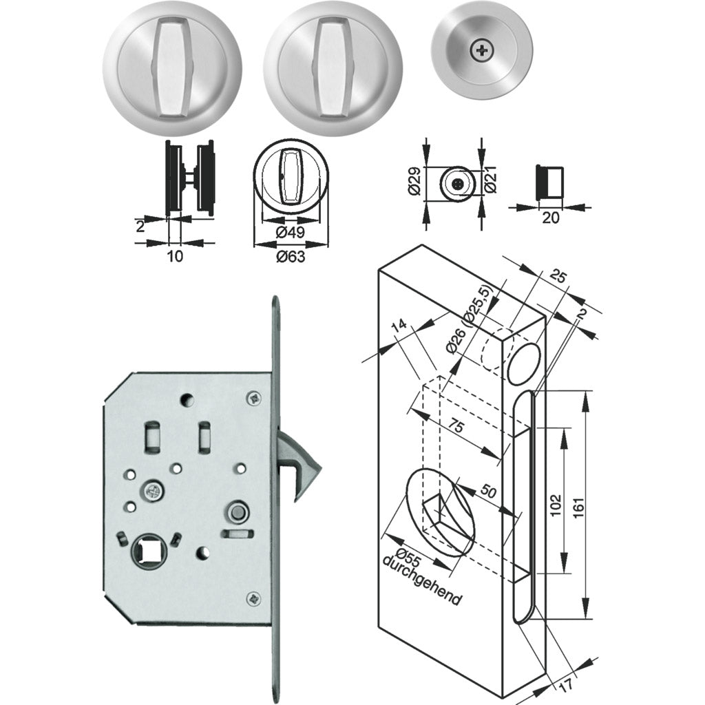 Schiebetürrosetten - Set EPD PB 71