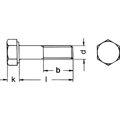 ISO4014/DIN931 Sechskantschrauben mit Schaft 12.9 blank