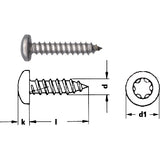 Blechschraube Linsenkopf Torx 25